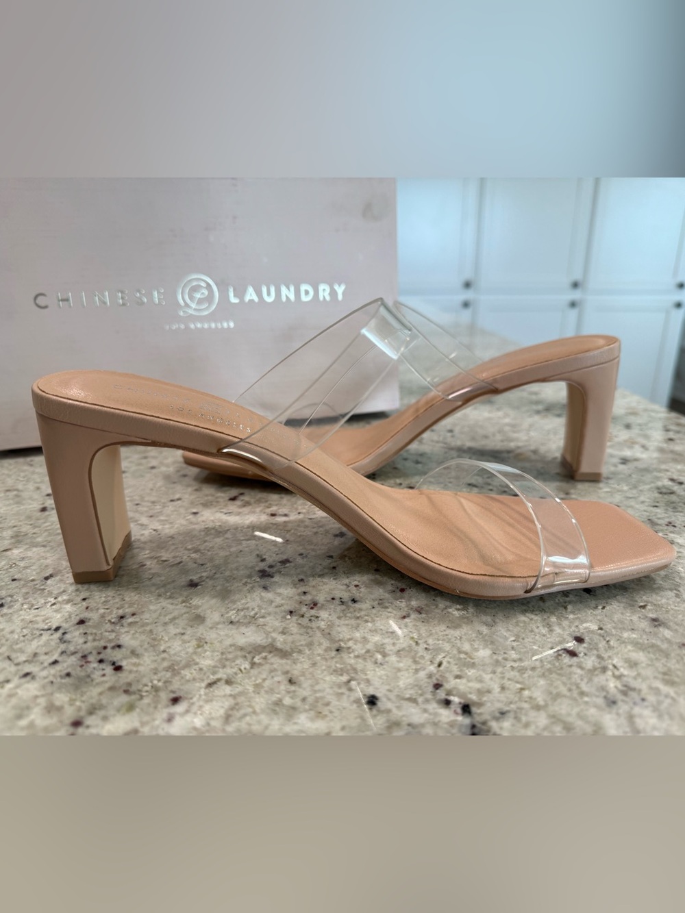 Chinese Laundry Nude Clear-Strap Block Dress Heel Sandal - Picture 4 of 16
